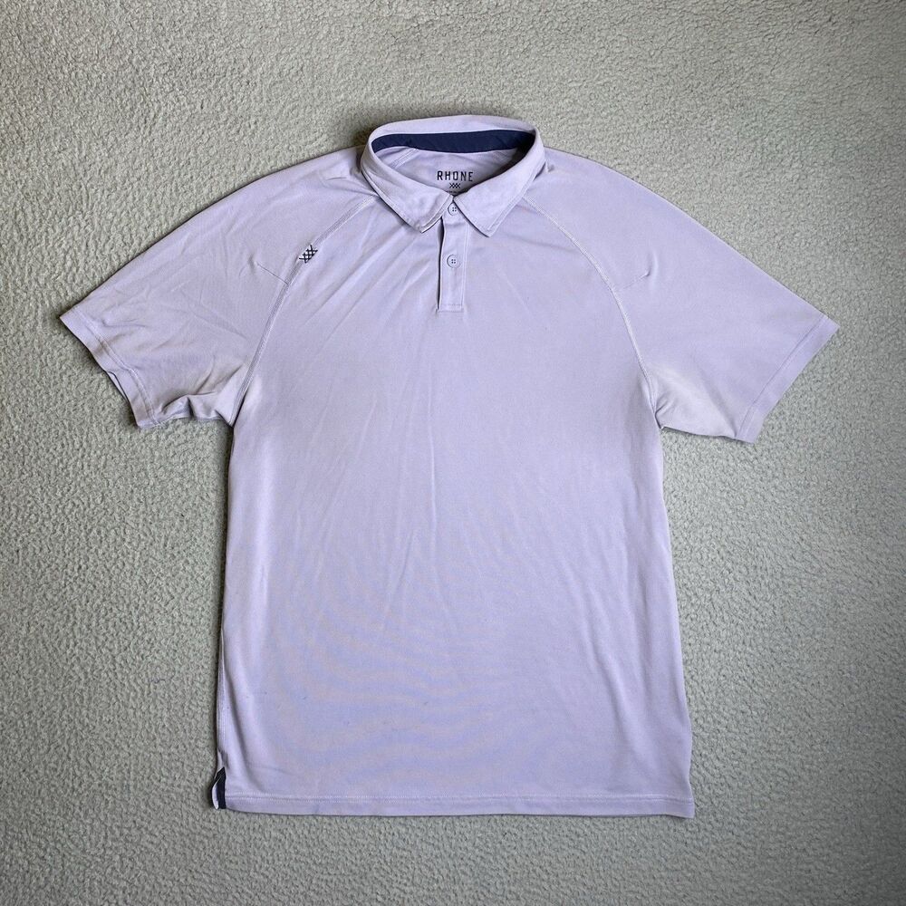 Rhone Shirt Mens Medium Purple Delta Pique Polo Short Sleeve Casual Stretch